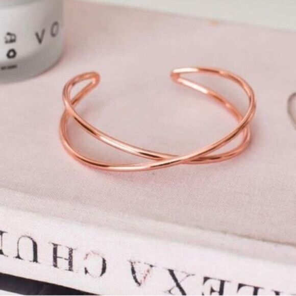 Tribe Alive Rose Gold Criss Cross Cuff Bracelet - Picture 1 of 5